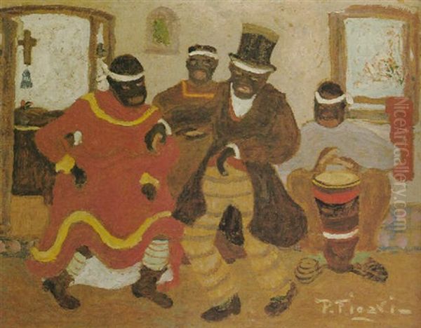 Nostalgias Africanas (candombe) Oil Painting by Pedro Figari