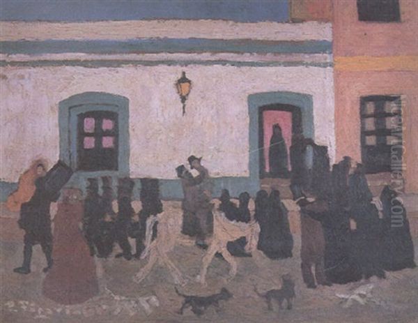 Entierro De Negro Oil Painting by Pedro Figari