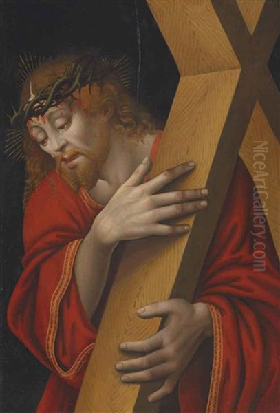 Christ Carrying The Cross Oil Painting by Girolamo Figino