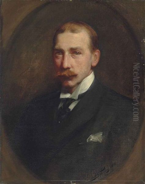 Portrait Of (william) Lockett Agnew (1858-1918), Half-length Oil Painting by Sir Samuel Luke Fildes