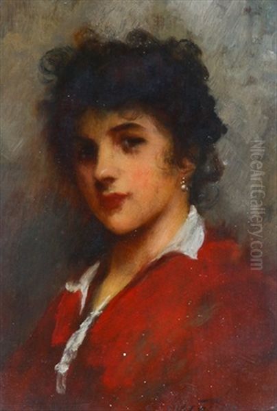 Girl With The Pearl Earrings Oil Painting by Sir Samuel Luke Fildes