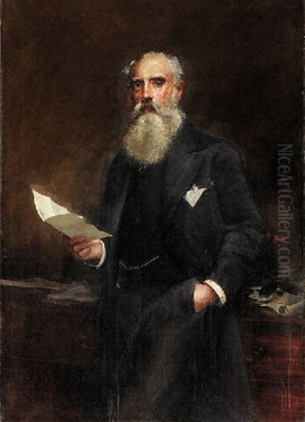 Portrait Of G.b. Wieland, Esq. Oil Painting by Sir Samuel Luke Fildes