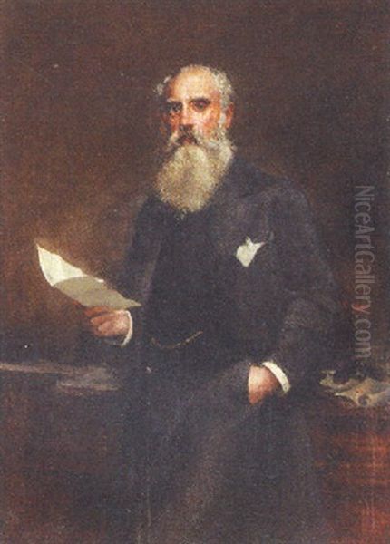 Portrait Of G. B. Wieland, Esq. Oil Painting by Sir Samuel Luke Fildes