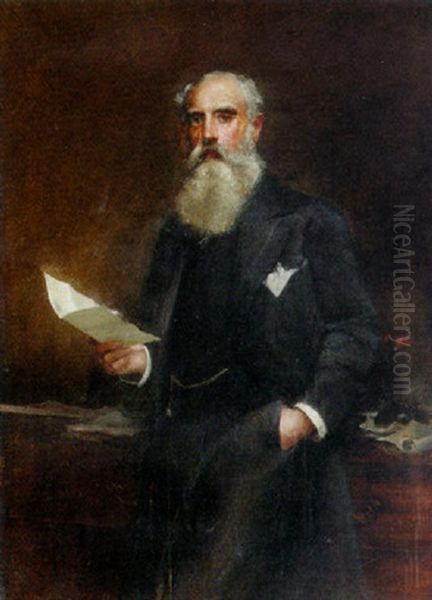 Portrait Of G.b. Wieland, Esq. Oil Painting by Sir Samuel Luke Fildes