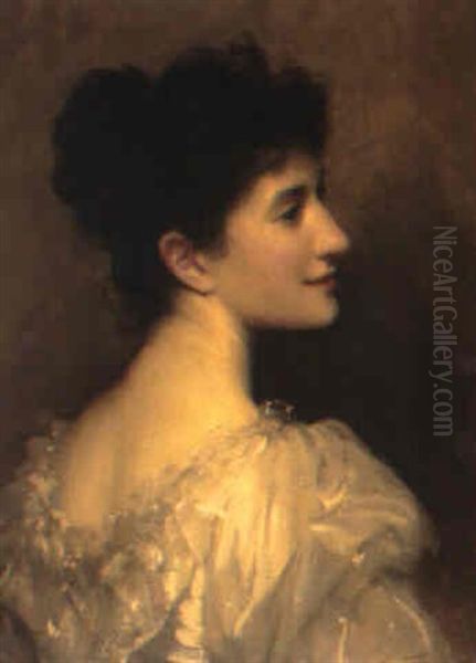 Portrait Of Josephine Agnew, Quarter Length Oil Painting by Sir Samuel Luke Fildes