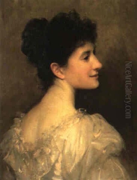 Portrait Of Mrs. Josephine Agnew Oil Painting by Sir Samuel Luke Fildes