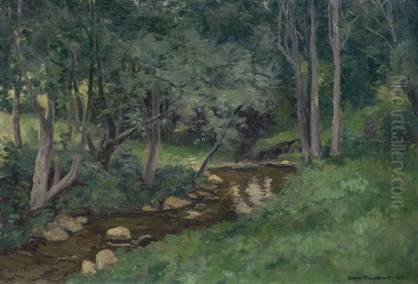 Wood Creek Oil Painting by Stefan Filipkiewicz