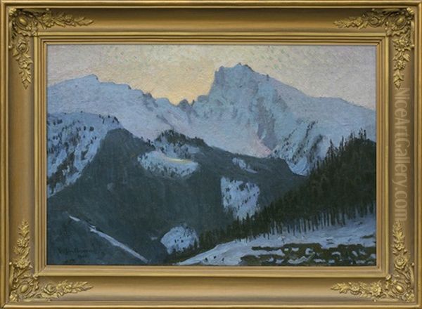 Winter In Tatra Oil Painting by Stefan Filipkiewicz