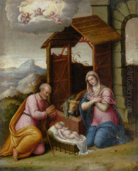 The Nativity Oil Painting by Camillo Filippi