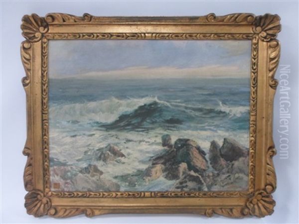 Marine Vue Mer Oil Painting by Francesco Filippini