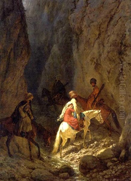 A Caucasian Adventure Oil Painting by Konstantin Nikolaevich Filippov