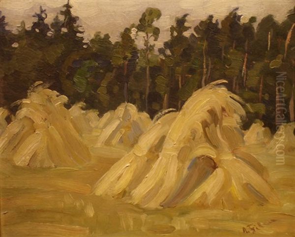 Rye-straw Oil Painting by Albert Filka