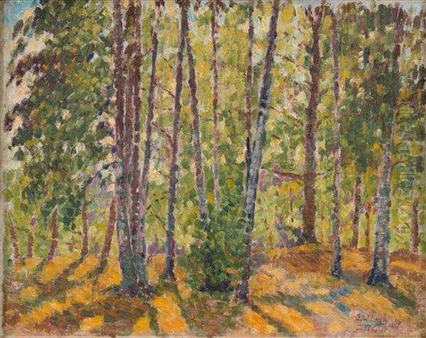 Birch Trees Oil Painting by Alfred William (Willy) Finch