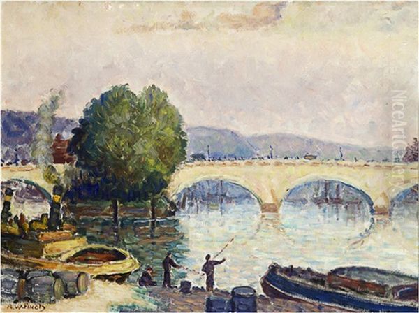 The River Seine Oil Painting by Alfred William (Willy) Finch