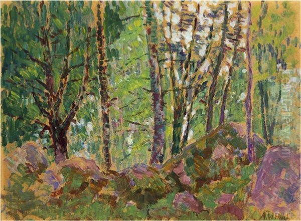 Forest Oil Painting by Alfred William (Willy) Finch