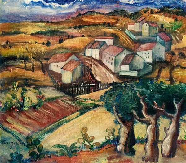 Andalusisches Dorf Oil Painting by Michel Fingesten