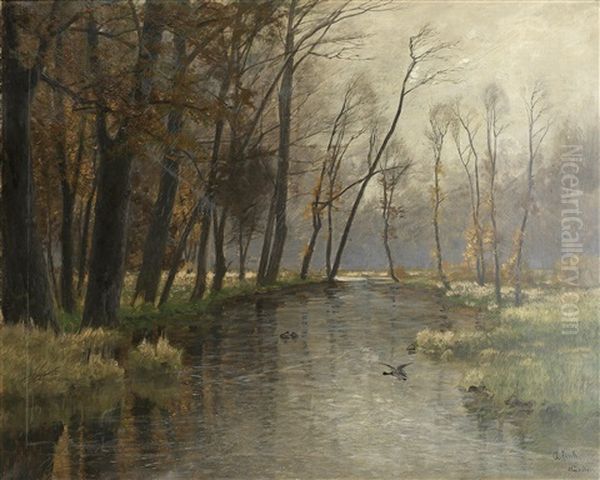 Aulandschaft Oil Painting by August Fink