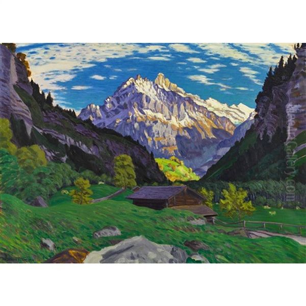 Herbstnachmittag Bei Grindelwald Oil Painting by Waldemar Theophil Fink