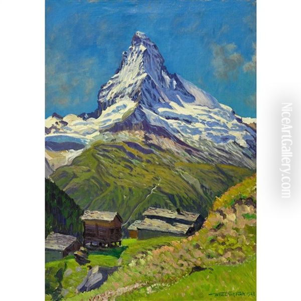 Matterhorn Am Morgen Oil Painting by Waldemar Theophil Fink