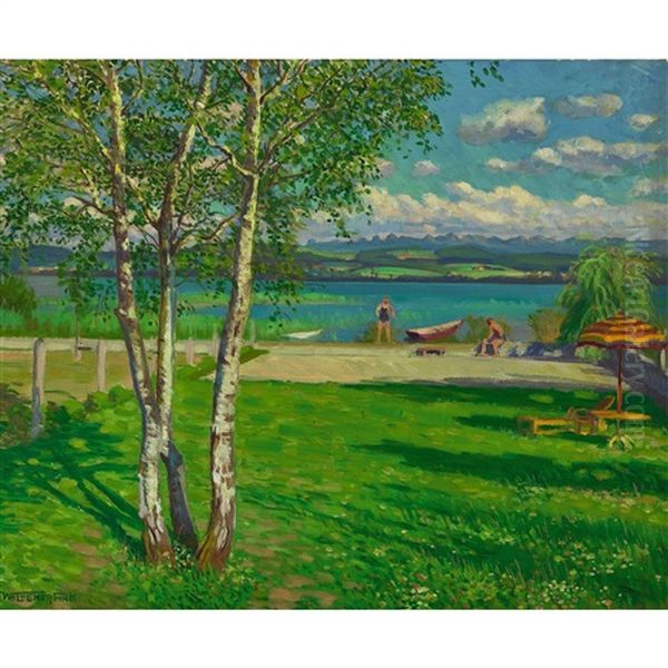 Sommerzeit Am Murtensee Oil Painting by Waldemar Theophil Fink