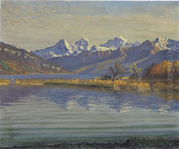 Blick In Die Berner Alpen Oil Painting by Waldemar Theophil Fink