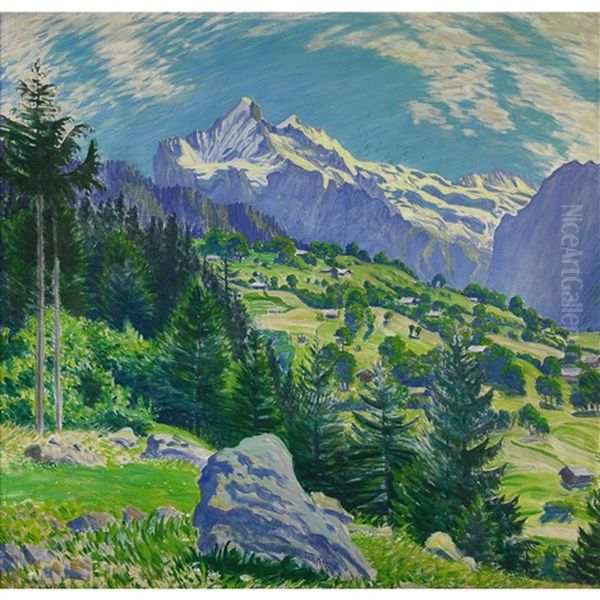 Junimorgen Bei Grindelwald Oil Painting by Waldemar Theophil Fink