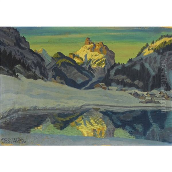 Wintermorgen Bei Kandersteg Oil Painting by Waldemar Theophil Fink