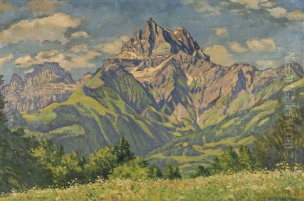 Les Dents Du Midi Oil Painting by Waldemar Theophil Fink