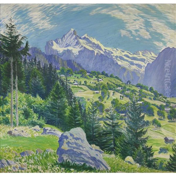 Junimorgen Bei Grindelwald Oil Painting by Waldemar Theophil Fink