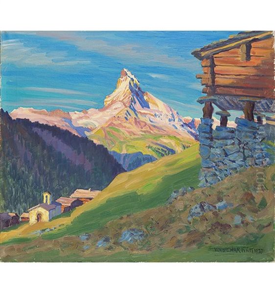 <morgensonne In Findelen (zermatt) Mit Matterhorn>, 1927 Oil Painting by Waldemar Theophil Fink