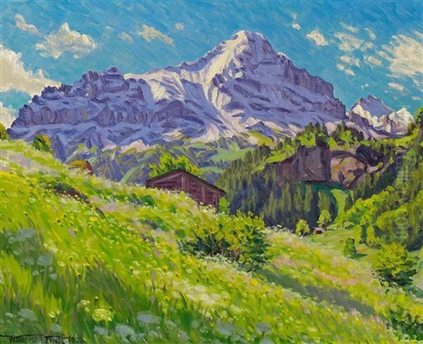 Junimorgen Bei Grindelwald Oil Painting by Waldemar Theophil Fink