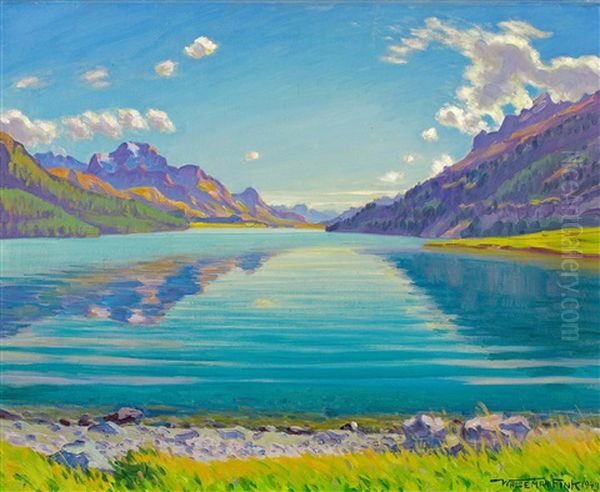 Sonnentag Am Silvaplanersee Oil Painting by Waldemar Theophil Fink