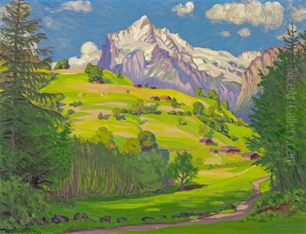 Sommertag, Wetterhorn Oil Painting by Waldemar Theophil Fink