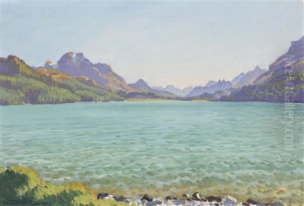 Spatnachmittag Am Silvaplanasee Oil Painting by Waldemar Theophil Fink