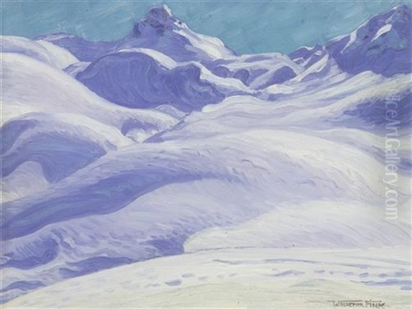 Winterlandschaft Bei Adelboden Oil Painting by Waldemar Theophil Fink