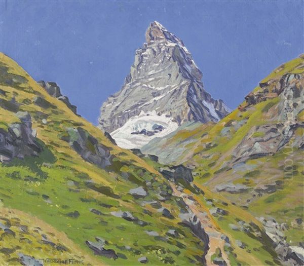 Matterhorn Von Furggenbach Oil Painting by Waldemar Theophil Fink