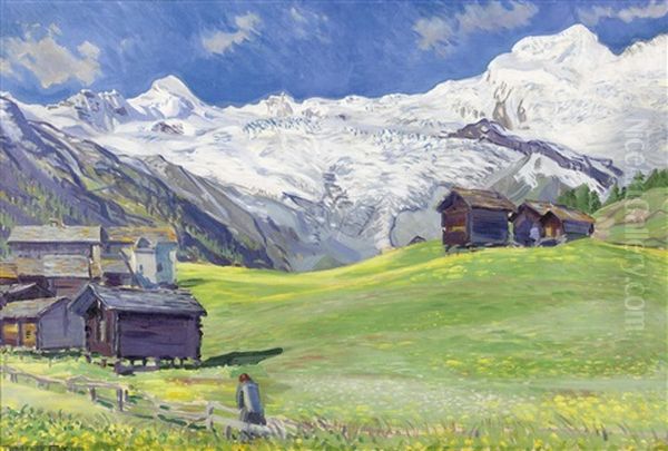 Fruhsommermorgen Bei Saas-fee by Waldemar Theophil Fink