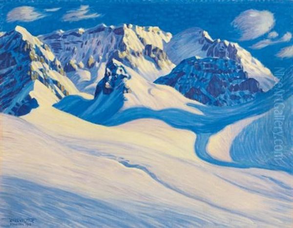 Winter Bei Adelboden (winter Near Adelboden) Oil Painting by Waldemar Theophil Fink