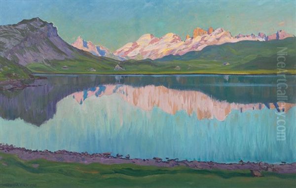 Abend Am Melchsee Oil Painting by Waldemar Theophil Fink