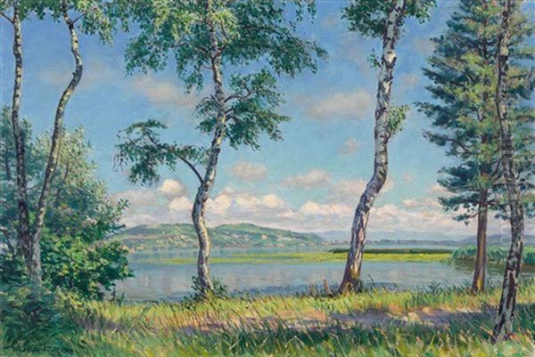 Sommertag Am Murtensee Oil Painting by Waldemar Theophil Fink