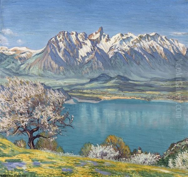 Maientag Rings Um Den Thunersee Oil Painting by Waldemar Theophil Fink