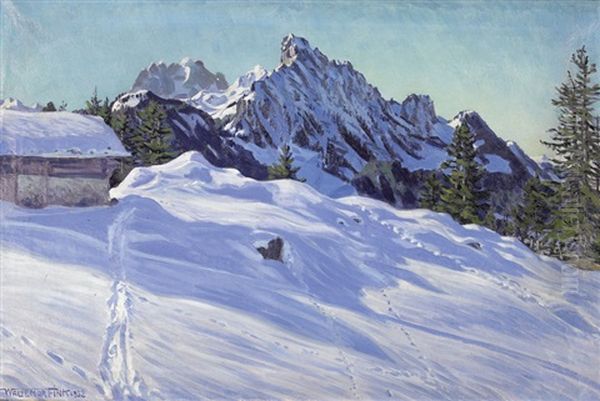 Wintermorgen Oil Painting by Waldemar Theophil Fink