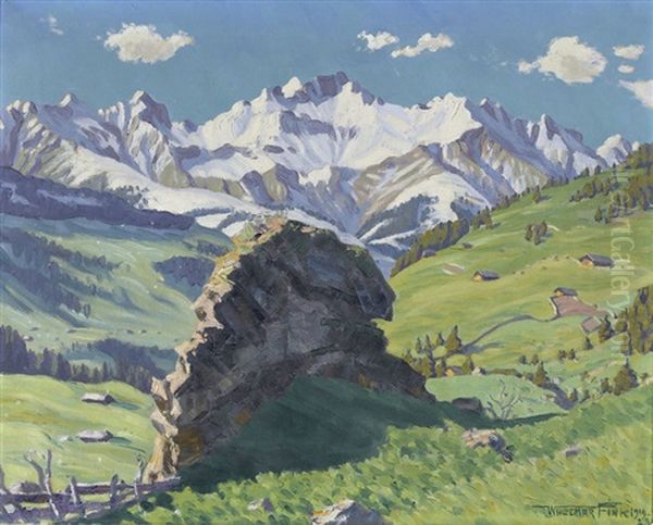 Zmittag In Den Bergen Oil Painting by Waldemar Theophil Fink