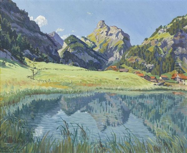 Herbstmorgen Bei Kandersteg Oil Painting by Waldemar Theophil Fink