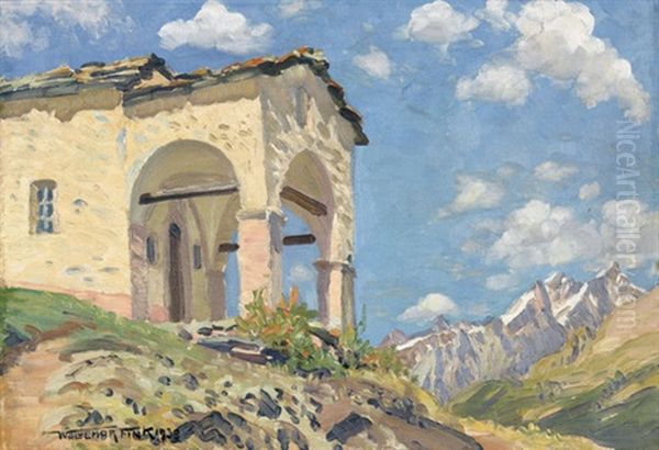 Kapelle Blatten Bei Zermatt Oil Painting by Waldemar Theophil Fink