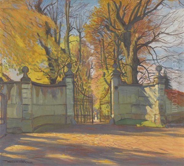 Prachtiger Parkeingang Im Herbst Oil Painting by Waldemar Theophil Fink