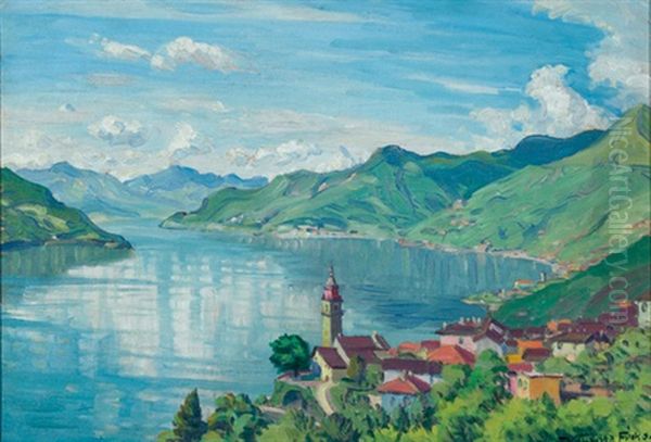 Fruhsommermorgen In Ronco (tessin) Oil Painting by Waldemar Theophil Fink