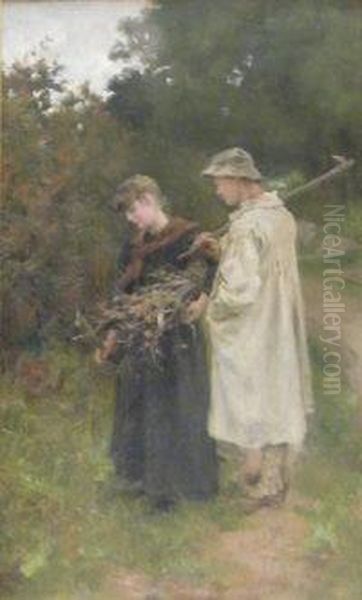 A Chance Meeting Oil Painting by William Edwin Atkinson