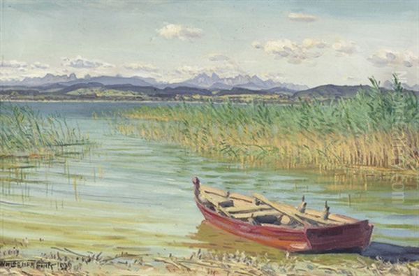 Fohntag Am Murtensee Oil Painting by Waldemar Theophil Fink