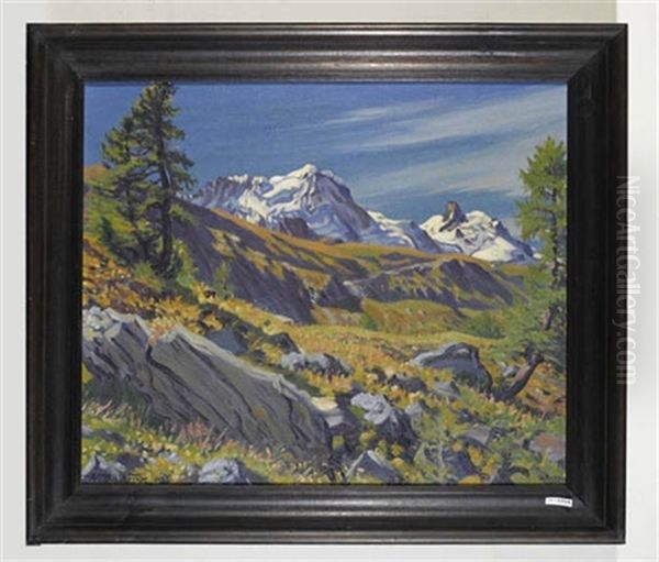 Berglandschaft Oil Painting by Waldemar Theophil Fink